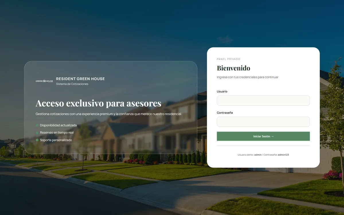 Cotizador GreenHouse Lotes